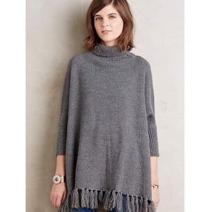 Anthropologie grey turtleneck poncho